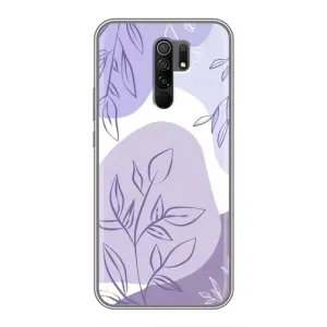 Силконовий чохол з принтом в квітах на Xiaomi Redmi 9 (Фіолетове листя абстракція)