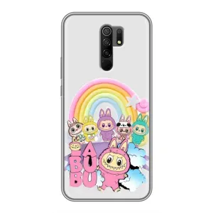 Чехол с Лабубу на Xiaomi Redmi 9 (Фон Лабубу)