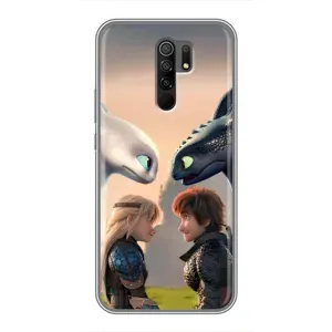 Чехол как приручить дракона на Xiaomi Redmi 9 (Иккинг и Астрид)