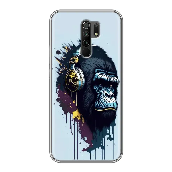 Чехол с принтом «Горилла в наушниках» для Xiaomi Redmi 9 Чехол с принтом «Горилла в наушниках» для Xiaomi Redmi 9