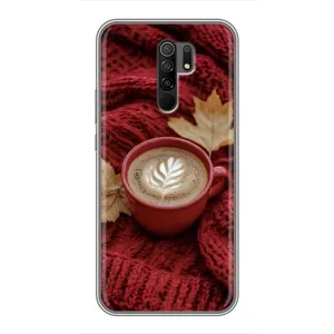 Чехол с уникальным дизайном «Осень с кофе» для Xiaomi Redmi 9 (Кофе на пледе)