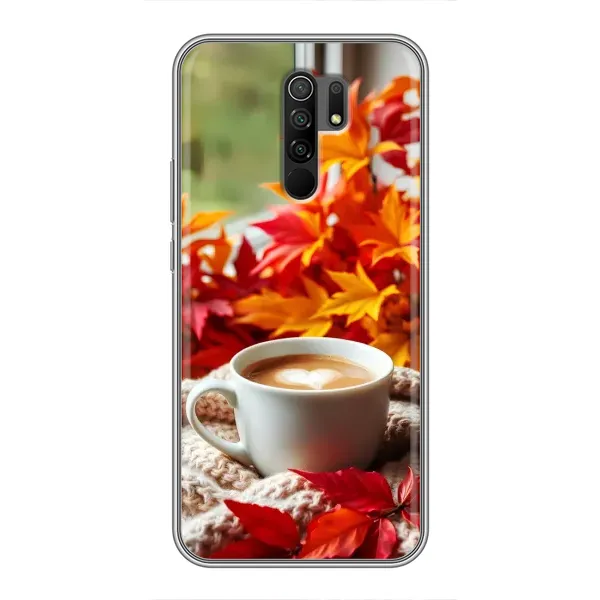 Чехол с принтом «Кофе и листья» для Xiaomi Redmi 9