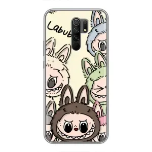 Чехол с Лабубу на Xiaomi Redmi 9 (Золотая обезьяна Bored Ape)