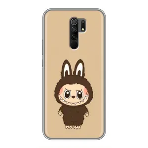 Чехол с Лабубу на Xiaomi Redmi 9 (Bored Ape в красном)