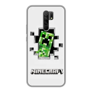 Чохол Майнкрафт на Xiaomi Redmi 9 (AlphaPrint) Minecraft (кріпер Майнкрафт)