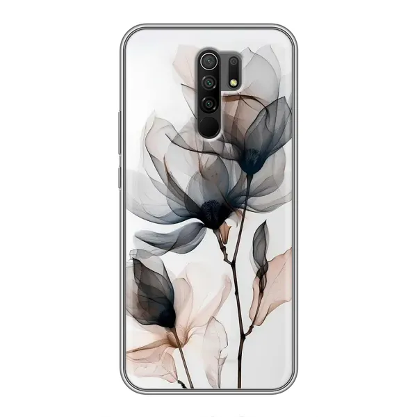 Чехол с принтом «Цветы на белом» для Xiaomi Redmi 9
