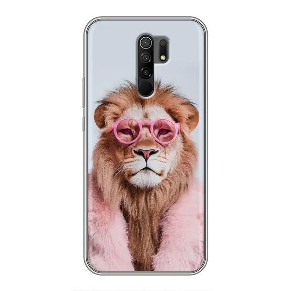 Чехол с принтом «Лев в очках» для Xiaomi Redmi 9