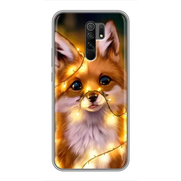 Чехол с принтом «Лисичка в гирляндах» для Xiaomi Redmi 9