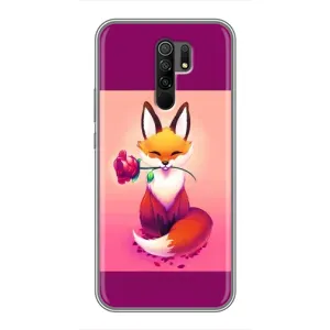 Чехлы с картинкой Лисички для Xiaomi Redmi 9 (VPrint) (Лисичка с розочкой)