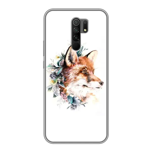 Чехол с принтом «Лисичка в цветочках» для Xiaomi Redmi 9