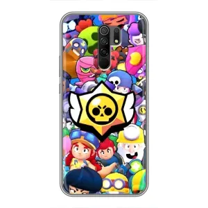 Чехол для Xiaomi Redmi 9 Бравл Старс (VPrint) (Лого Brawl Stars)