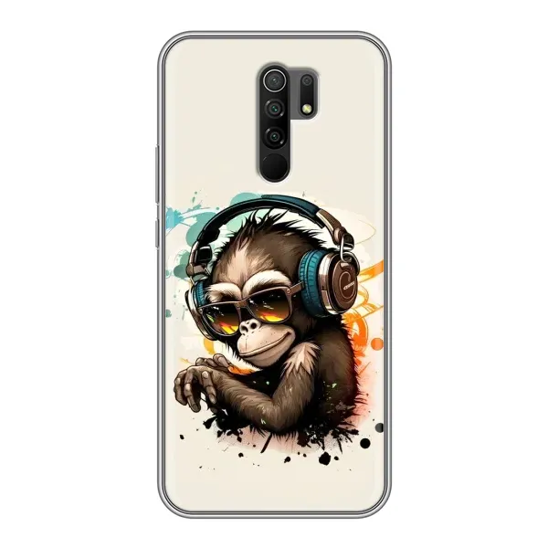 Чехол с принтом «Макака в наушниках» для Xiaomi Redmi 9 Чехол с принтом «Макака в наушниках» для Xiaomi Redmi 9