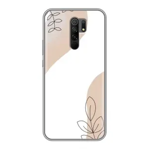 Силконовий чохол з принтом в квітах на Xiaomi Redmi 9 (Нюдова гілочка абстракція)