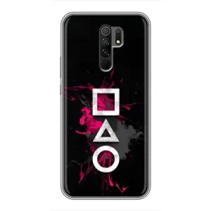 Чохол Гра в кальмара для Xiaomi Redmi 9 (Символи Гра кальмара)