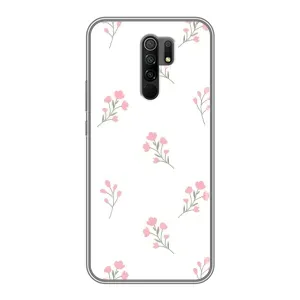 Чехол с розовым рисунком для Xiaomi Redmi 9 (Розовые цветы)