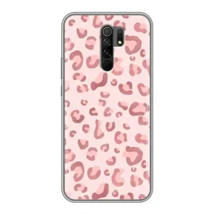 Чехол с розовым рисунком для Xiaomi Redmi 9 (Розовый леопард)