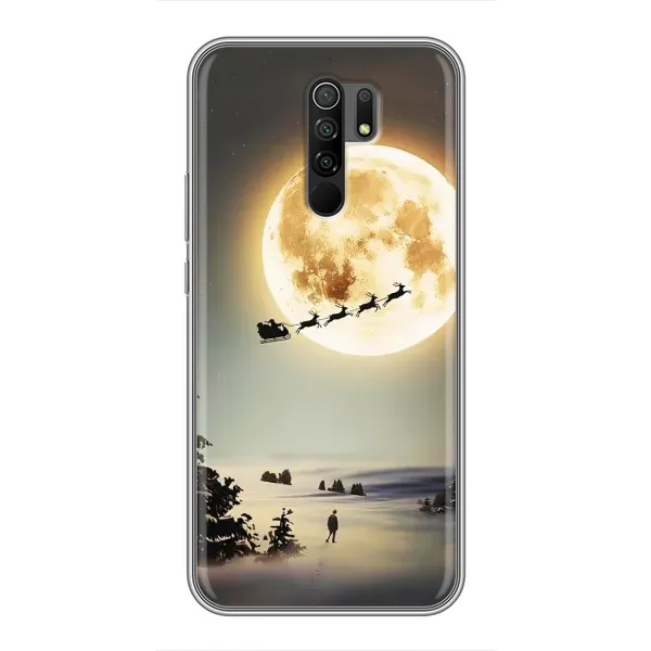 Чехол с принтом «Санта на луне» для Xiaomi Redmi 9