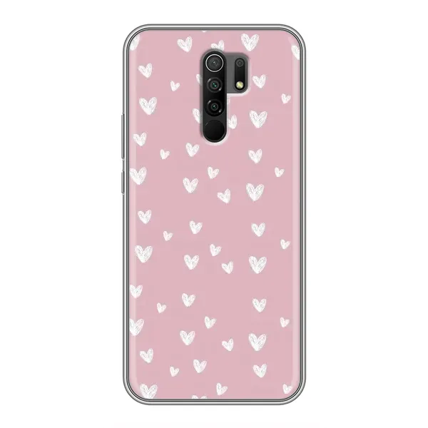Чехол с принтом «Сердечки на розовом» для Xiaomi Redmi 9
