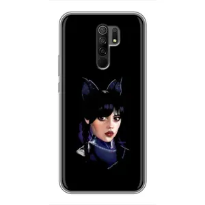 Чехлы Венсдей на Xiaomi Redmi 9 Уэнсдей (AlphaPrint) (серьезная Уэнздей)