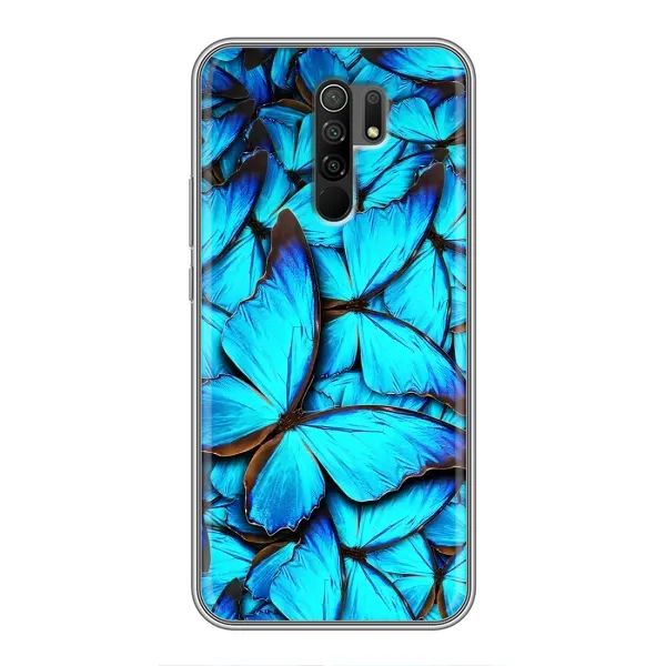 Чехол с принтом «Синие бабочки» для Xiaomi Redmi 9