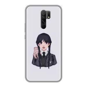 Чехлы Венсдей на Xiaomi Redmi 9 Уэнсдей (AlphaPrint) (Уэнздей и Вещь)