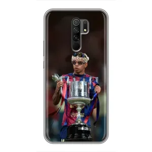 Чехол с футболистом Ламин Ямаль Xiaomi Redmi 9 (Ямаль с кубком)