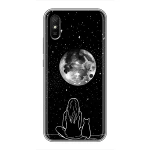 Чохол з малюнком кіт на Xiaomi Redmi 9A (Дівчина з котом)