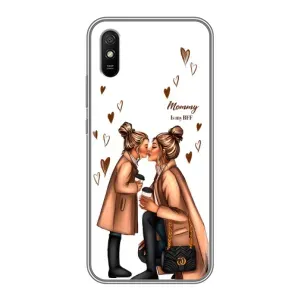 Чехол с печатью для Xiaomi Redmi 9A - (Мама с ребенком) (AlphaPrint) (Дочка и мама)