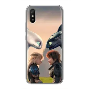 Чехол как приручить дракона на Xiaomi Redmi 9A (Иккинг и Астрид)