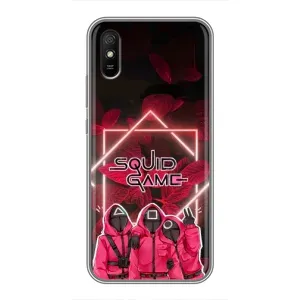 Чехол Гра в кальмара для Xiaomi Redmi 9A (Охранники Игра кальмара)
