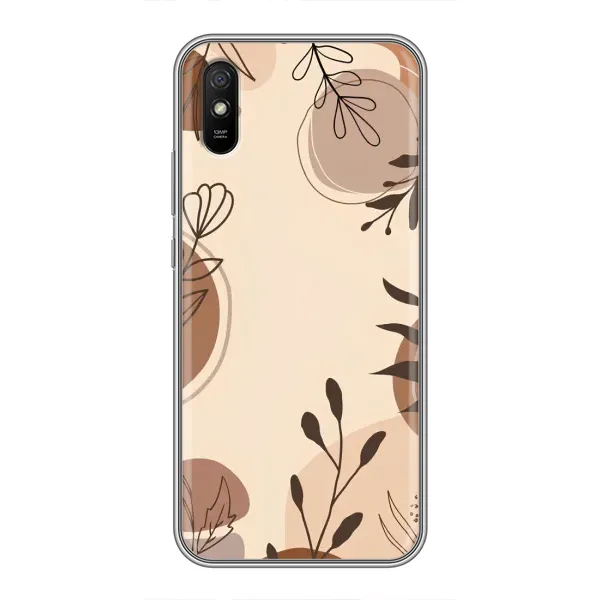 Чехол с принтом «Коричневые цветы» для Xiaomi Redmi 9A