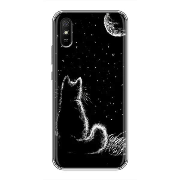 Чехол с принтом «Котик и луна» для Xiaomi Redmi 9A