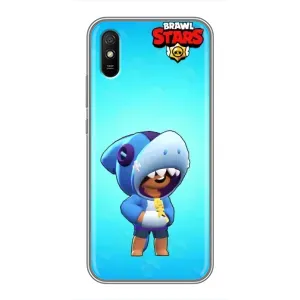 Чехол для Xiaomi Redmi 9A Бравл Старс (VPrint) (Леон акула)