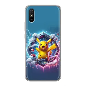 Чехол с Пикачу на Xiaomi Redmi 9A (Лого Пикачу)