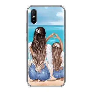 Чехол с печатью для Xiaomi Redmi 9A - (Мама с ребенком) (AlphaPrint) (Мама с доченькой)