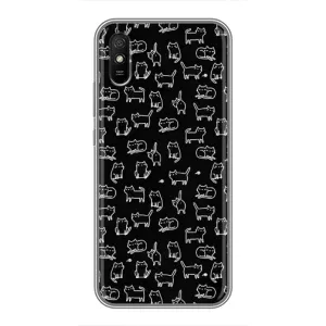 Чехол с принтом для Xiaomi Redmi 9A (AlphaPrint) Модные коты (Меленькие котики)
