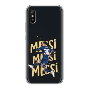 Чехлы для Xiaomi Redmi 9A (Leo чемпион) (AlphaPrint) (Messi ПСЖ)