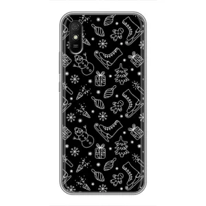 Новогодние, Праздничные Чехлы для Xiaomi Redmi 9A - 2024 год (Новогодний фон)