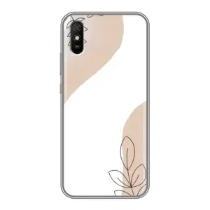 Силконовий чохол з принтом в квітах на Xiaomi Redmi 9A (Нюдова гілочка абстракція)