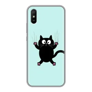 Чехол с принтом для Xiaomi Redmi 9A (AlphaPrint) Модные коты (Падающий кот)