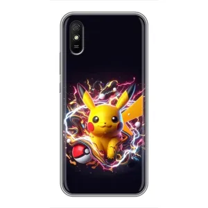 Чехол с Пикачу на Xiaomi Redmi 9A (Пикачу с мячом)