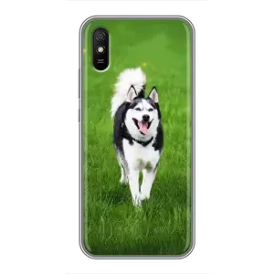 Чехол с Хаски для Xiaomi Redmi 9A - (AlphaPrint) (Радостный Хаски)