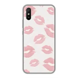 Чехол с розовым рисунком для Xiaomi Redmi 9A (Розовые губы)