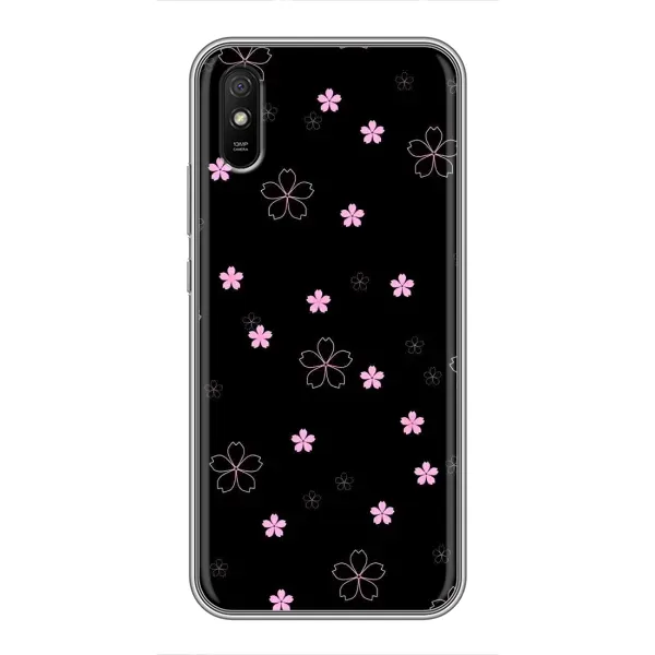 Чехол с принтом «Розовые цветы на черном» для Xiaomi Redmi 9A Чехол с принтом «Розовые цветы на черном» для Xiaomi Redmi 9A