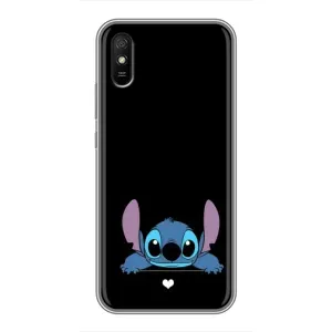 Чохол з принтом Стіч на Xiaomi Redmi 9A (Стіч на чорному)