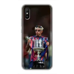 Чехол с футболистом Ламин Ямаль Xiaomi Redmi 9A (Ямаль с кубком)