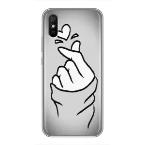 Чехол с принтом для Xiaomi Redmi 9A (AlphaPrint - Знак сердечка) (Значок Love)