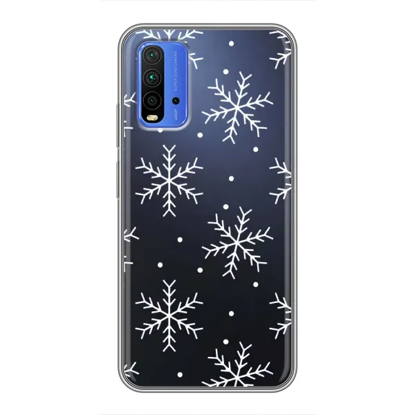 Чохол з принтом «Білі сніжинки» для Xiaomi Redmi 9T