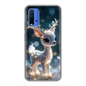 Яскравий чохол для Xiaomi Redmi 9T з Зимові Оленята (Блискуче оленятко)