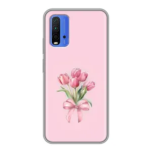 Чохол з розовим принтом для Xiaomi Redmi 9T (Букет квітів)